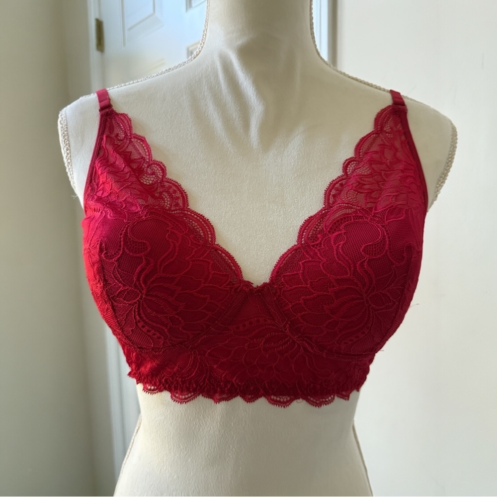 Maidenform Vibrant Red Lace Bra